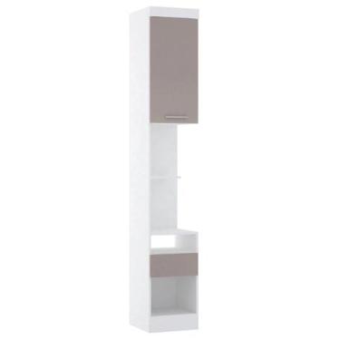 Imagem de Mesa de Cabeceira Alta 38cm 1 Porta e 1 Gaveta Alpes Luciane Móveis - 