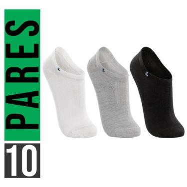 Imagem de Kit 10 Pares Meia Lupo de Algodão Esportiva Sapatilha Cano Invisível M