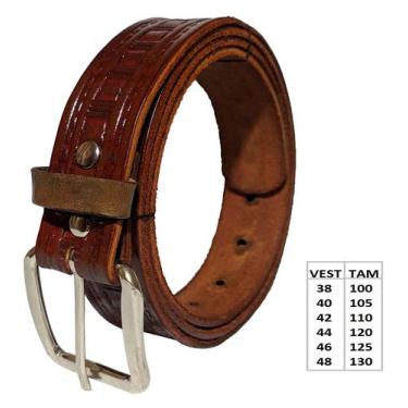 Imagem de Cinto De Couro Masculino Social Casual Fivela Metal - Art Minas Couros