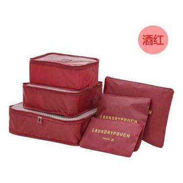 Imagem de 6 Kit 6 Peças Necessaire Organizadora Mala Viagem Travel Bag - oem, Az