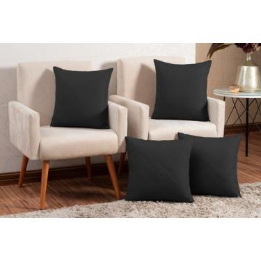 Imagem de Kit com 4 capas de almofada mateladas com refil de enchimento 50 x 50 