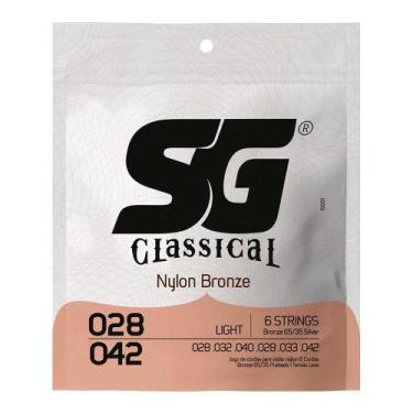 Imagem de Encordoamento Violão Nylon Tensão Leve SG Bronze 65/35 Prata