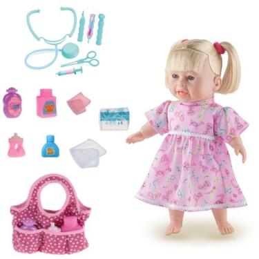 Imagem de Kit Boneca Menina Rafaeli Consulta Médico + Bolsa Acessórios - Milk Br
