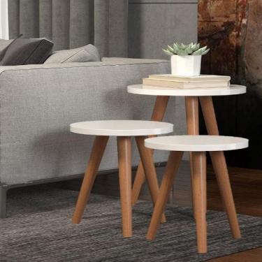 Imagem de Kit 3 Tabriz Apoio Cabeceira Mesa Canto Off Apoio Lateral - Móveis C.