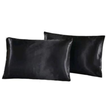 Imagem de Kit 04 Fronhas De Cetim (02 Pares) Anti Frizz Macio 50cm x 70cm Com Zí