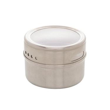 Imagem de Porta Tempero De Aço Inox Imantado Com Tampa Acrílico 6,5CM - Lyor