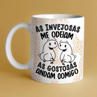 Imagem de Caneca porcelana flork amigas, as invejosas me odeiam - as gostosas an