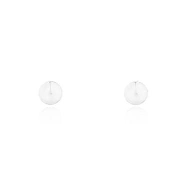 Imagem de Brinco Bola Bolinha 3mm Jóia Ouro Branco 18k - DG Presentes
