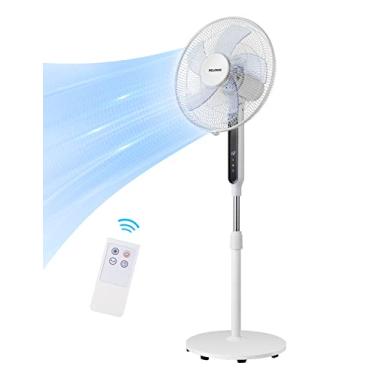 Imagem de PELONIS Pedestal DC Motor Ultra Silencioso para Dormir e Bebê, Alta Eficiência Energética Velocidade do Ventilador Standing, Temporizador de 12 horas, Controle Remoto e Alturas Ajustáveis, FS40-19PRD, Branco, 40 cm