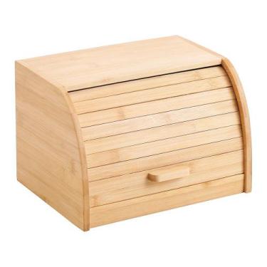 Imagem de Porta Pão De Bambu Crumb Tampa Retrátil Armazenamento Pães - Kadê