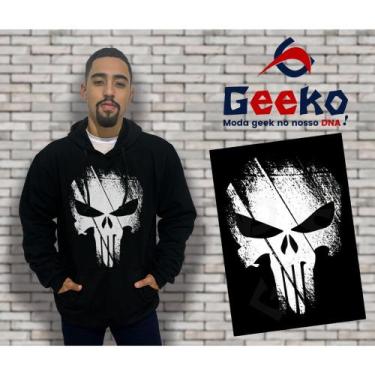 Imagem de Moletom Canguru Masculino O Justiceiro The Punisher Geeko, Preto, P