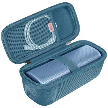 Imagem de BOVKE Estojo de transporte compatível com alto-falante sem fio Bluetooth portátil à prova d'água Sonos Roam 2, suporte para alto-falante Bluetooth com bolso de malha para carregar acessórios de cabos,