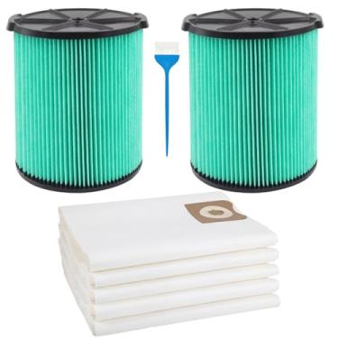 Imagem de Filtro de substituição VF6000 para filtro de aspirador de pó rígido 5-20 galões, cartucho HEPA de 5 camadas 97457 + sacos de vácuo VF3502 23743 2 CAMADAS de alta eficiência para aspiradores RIDGID
