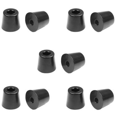 Imagem de MroMax 10 peças de almofadas redondas de borracha para móveis 1,9 cm L x 1,7 cm A antiderrapante pés de para-choques proteção cônica embutida para móveis, eletrônicos e tábua de corte, preto