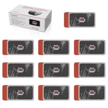 Imagem de SUNSOUL Remendo radial de pneu 10 peças 12 cm x 7 cm, adesivos de reparo de pneus resistentes para carros, caminhões, ônibus, tratores, veículos agrícolas