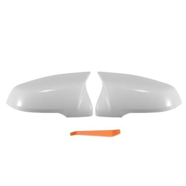Imagem de X AUTOHAUX 1 par de tampa do espelho do lado do passageiro para retrovisor do carro branco para BMW X1 F48 2 Series F45 F46 2016-2023 Capas de proteção de espelho acabamentos exteriores