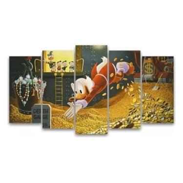 Imagem de Kit quadro decorativo 5 peças 95x60 cm Tio Patinhas