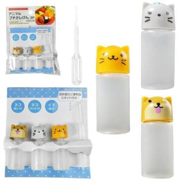Imagem de Mini Porta Molho Plastico Conta-Gotas Bichinhos 4 Pecas 3Ml - Home Art