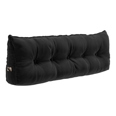 Imagem de Almofada Para Cabeceira Encosto Apoio Lombar Spot 195cm com Porta Celular Veludo - Desk...