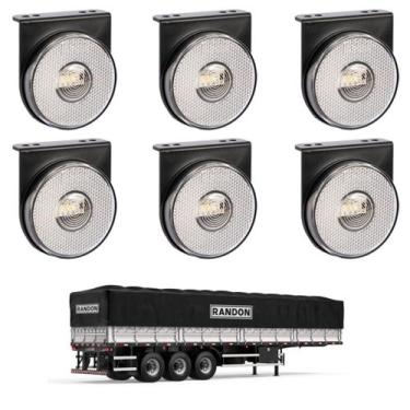 Imagem de 6 Lanterna Lateral Randon LED Cristal 85mm c/ Sup. - Conect. - DW Comp