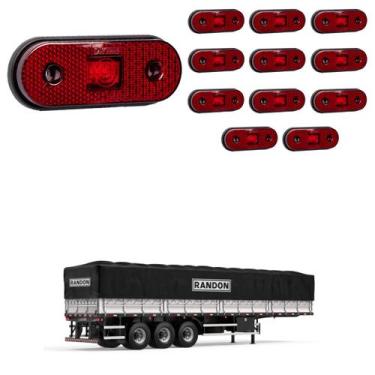 Imagem de 12 Lanterna Lateral Randon LED Rubi Saída Fios - DW Componentes