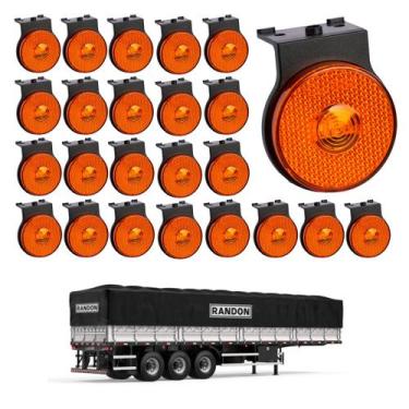 Imagem de 24 Lanterna Lateral Randon LED Âmbar 65mm Suporte - Conector - DW Comp