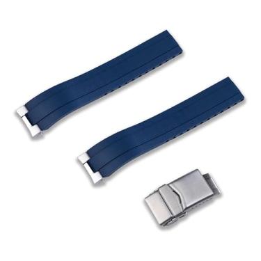Imagem de Crafter Blue MX03 FKM Pulseira de borracha de substituição com terminais de relógio para Seiko Speedtimer SSC813, SSC815, SSC817, SSC819, SSC909, SSC933, azul