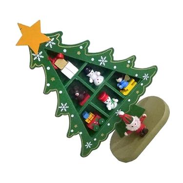 Imagem de Árvore de Natal de Madeira Requintada Mini Decoração de Mesa Shopping Decoração de Hotel (Verde)