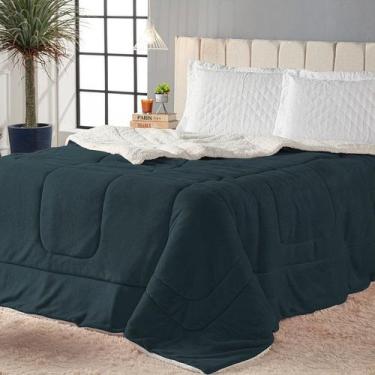 Imagem de Coberdrom Queen Edredom Sherpa Pele D Carneiro Dupla Face - Bordados Q