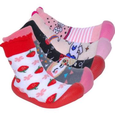 Imagem de Meia Sola Antiderrapante Emborrachado Bebê Pimpolho - Mundo dos Baixin