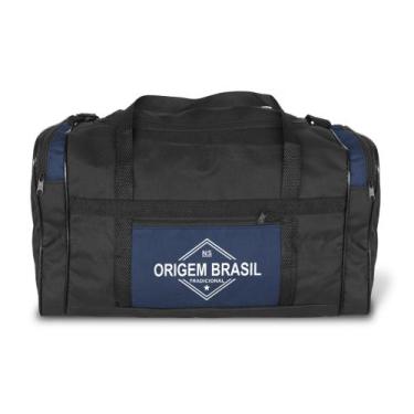 Imagem de Bolsa de Viagem e Academia Média N5 Lona Origem Brasil, Azul marinho