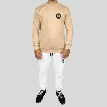 Imagem de Conjunto Calça e Blusa Moletom Careca Sem Capuz Algodão Segurança - MP