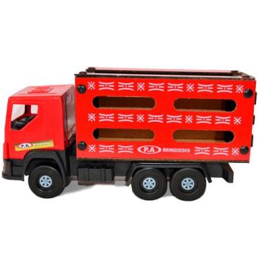 Imagem de Caminhão Brinquedo Infantil Caminhãozinho Boiadeiro Vermelho - P.A Bri