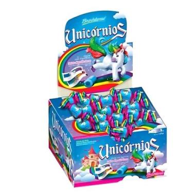 Imagem de Chiclete Happy Bol Unicórnios Algodão Doce - 140g - Florestal