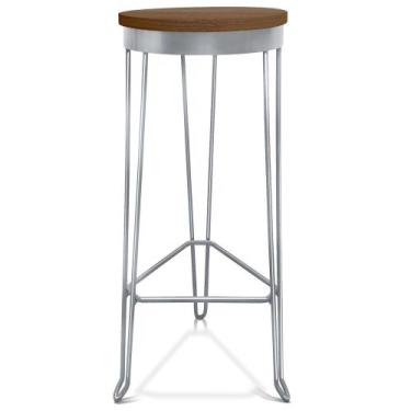 Imagem de Banqueta Alta Banco Guatemala Estilo Industrial - Prata/Villandry - Ge