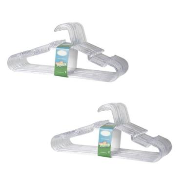 Imagem de Cabide Cristal Acrílico Transparente 24 Unidades Grosso Forte - Cabide