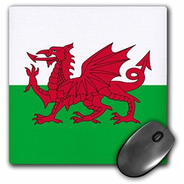 Imagem de 3dRose 20 x 20 x 0 63 cm Bandeira do Gales Dragão Vermelho Galês em Branco e Verde Y Ddraig Gochc Reino Unido Grande Grã-Bretanha Mouse Pad (mp_158289_1)