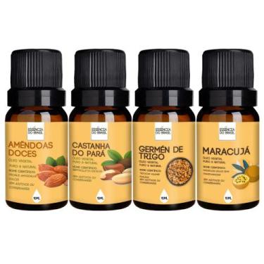 Imagem de Kit 4 Óleos Vegetais Nutritivo Completo p/ Cuidados - Puro - Essência 