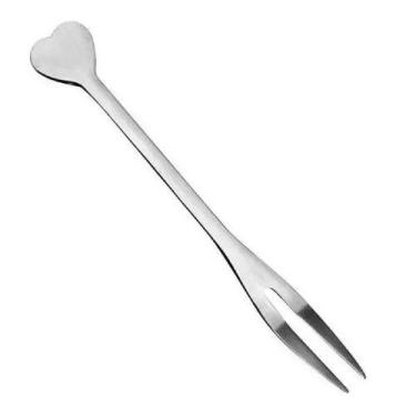 Imagem de Kit 30 Mini Garfo Garfinhos para Petiscos Aço Inox CORAÇÃO - Unyhome
