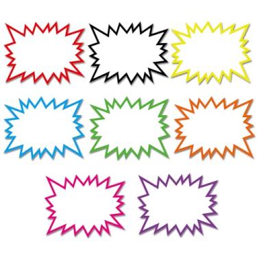 Imagem de Sinais neon fluorescentes, placas de recorte de estrela explosiva para varejo, placa de venda de garagem, suprimentos de venda de quintal, placas de preços, decorações de cartaz (brilhante, 3 x 5)