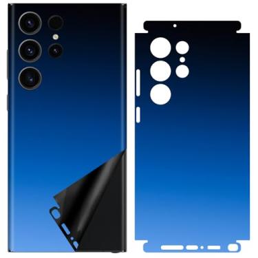 Imagem de SUKIDIOVQ Película protetora de vidro para Samsung Galaxy S24 Ultra Skin Wrap Phone Gradient Color Vinyl Decal Glass Protector for Back Side Borders Camera Frame Not Phone Case S24u