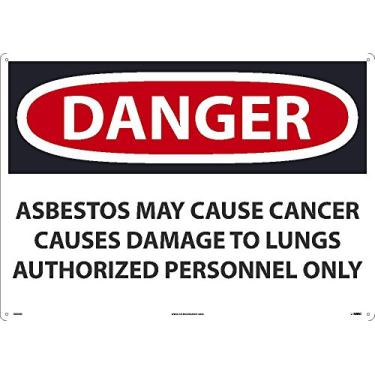 Imagem de D22AD National Marker Danger Amianto Sinal - Pode causar câncer causa danos aos pulmões apenas pessoal autorizado, 50 cm x 71 cm, 040 ALUM