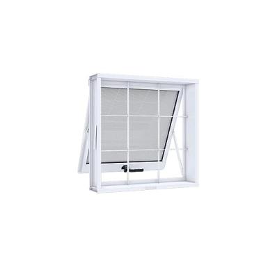 Imagem de Janela Máximo-Ar com Grade Quadrada e Vidro Riobras Pronta 50cmx50cm Branco