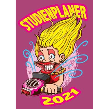 Imagem de Studienplaner 2021: Wochenplaner zum notieren, organisieren und planen DIN A4. Kalender/Terminkalender/Monats- / Tagesübersicht/Kontakt- / Geburtstags listen/Föhn Make up Schminke
