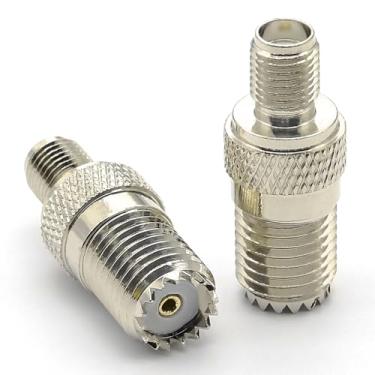 Imagem de Ahoaepy Adaptador de antena de rádio mini UHF PL259 para SMA, mini UHF SO239 fêmea para conector coaxial SMA fêmea, mini PL259 UHF para SMA adaptador de baixa perda para scanners de rádio CB, LMA,