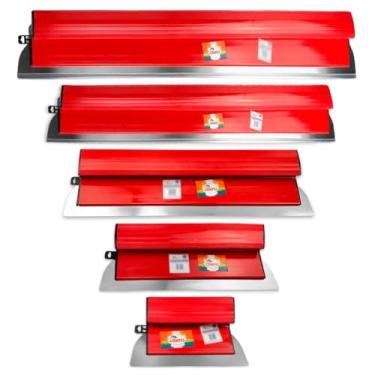 Imagem de Desempenadeira Massa Corrida Pintor Berox Aço Inox Lisa 25, 40, 60, 80, 100cm Compel Flexível Kit Profissional