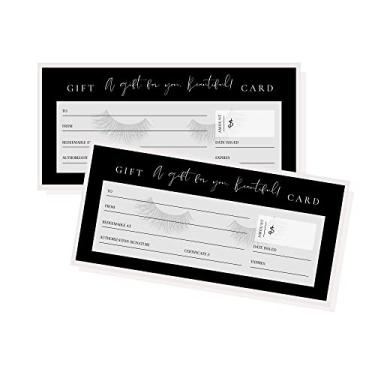 Imagem de Vales de presente em branco | Pacote com 30 | Cartão de presente de tamanho de 9,5 x 21 cm | Vale de presente para pequenas empresas, vale de oferta, voucher, cupom | Suprimentos de extensão de cílios