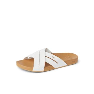 Imagem de REEF Sandália feminina moderna Cushion Spring Bloom, palmilha acolchoada ultramacia, Branco/bronze, 40