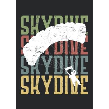 Imagem de Notizbuch A5 kariert mit Softcover Design: Fallschirmspringer Motiv Skydive Skydiver Fallschirm: 120 karierte DIN A5 Seiten