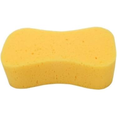 Imagem de Esponja de lavagem de carro amarela de alta densidade em forma de osso - Ferramenta de limpeza macia para cuidados com o carro, janelas, móveis e pisos - 21 cm x 12 cm x 5,5 cm